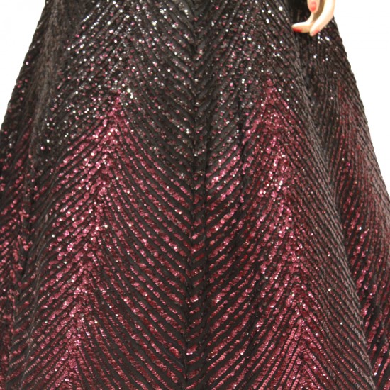 Gown netted fabric sequence work 