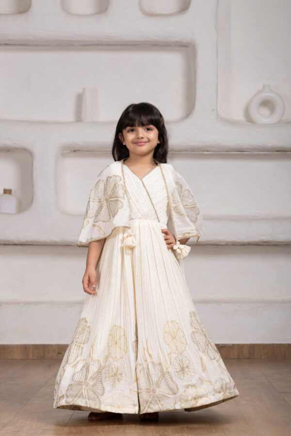 White Chinon Cape Gown