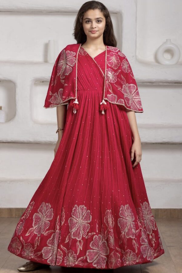 Rani Pink Cape Gown - Image 2