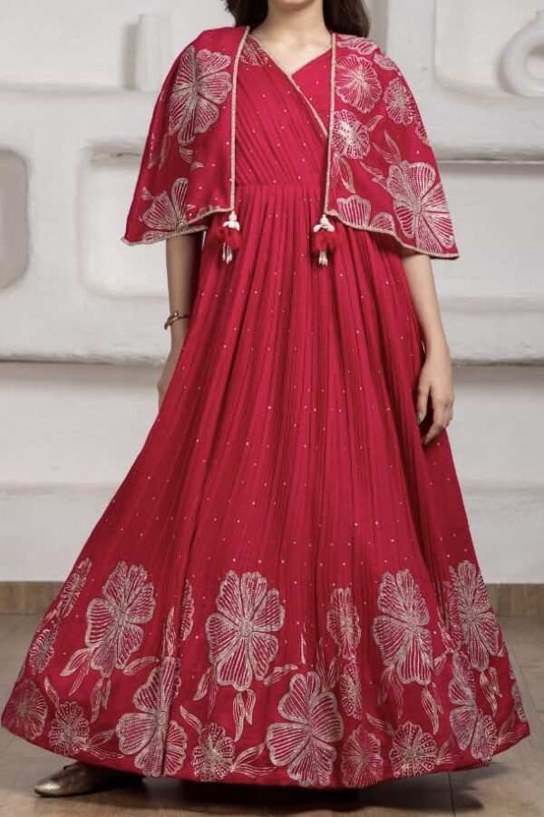 Rani Pink Cape Gown - Image 3