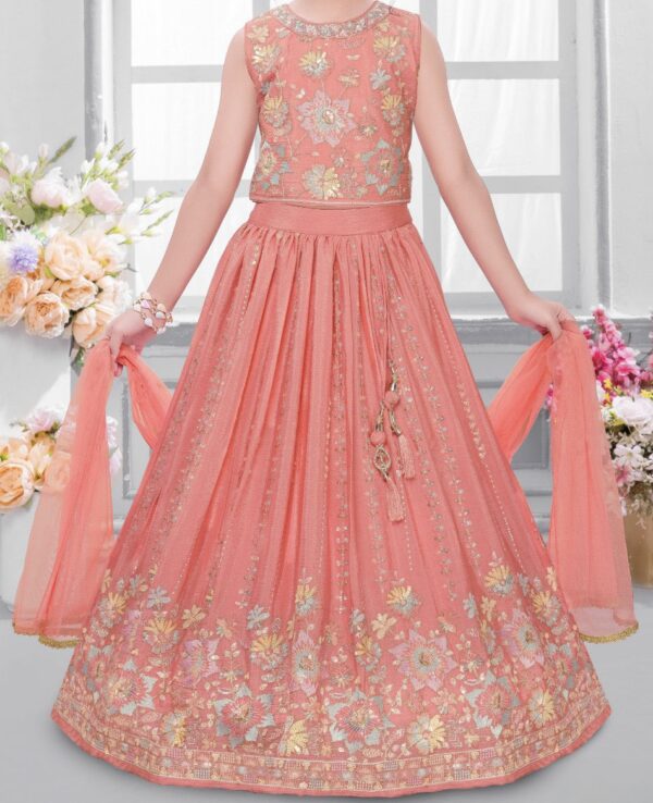 Peach Chinon Crop Top - Image 2