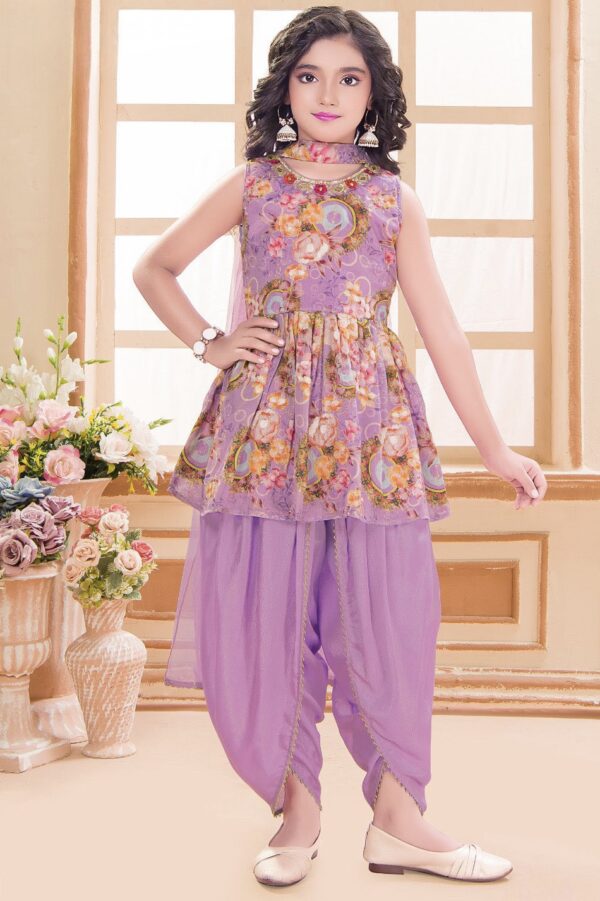 Royal Bloom – Purple Dhoti Set - Image 2