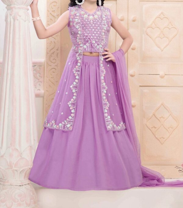 Purple Crop Top & Net Waistcoat - Image 2