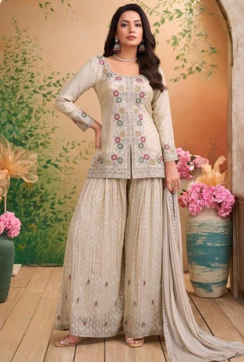 Timeless Cream Plazo Set