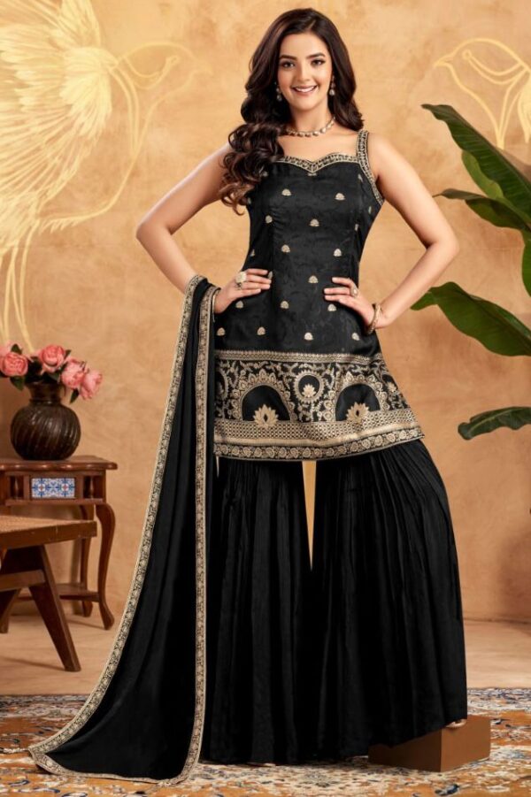 Classic Black Plazo Set - Image 2