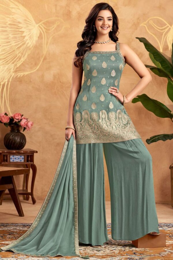 Sage Green Plazo Set - Image 2