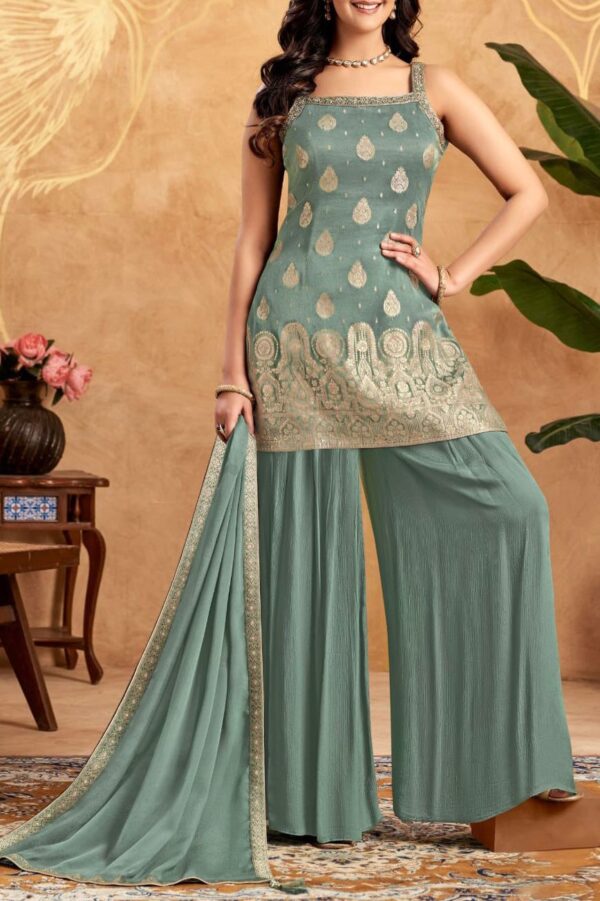 Sage Green Plazo Set - Image 3
