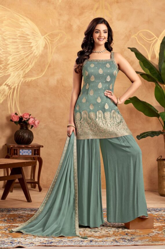 Sage Green Plazo Set