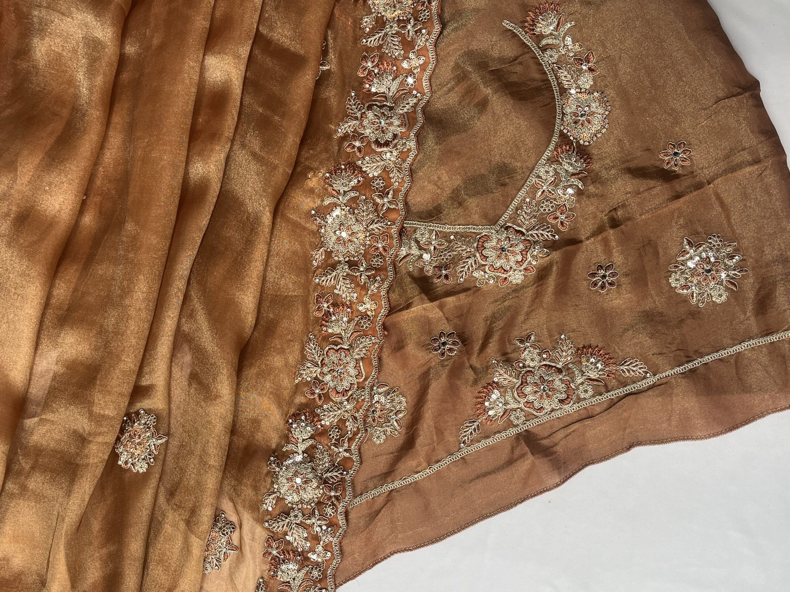 Rust Organza Saree - Image 4