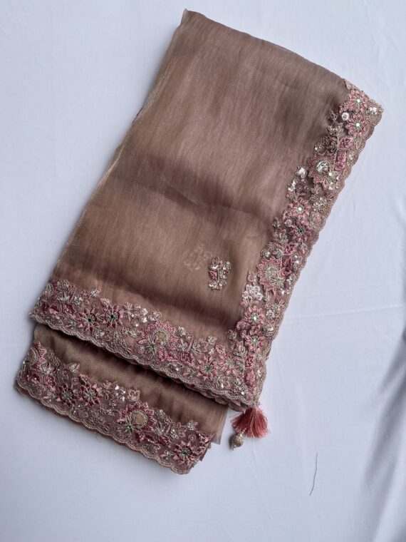 Dusky Pink Radiance Mirror Saree