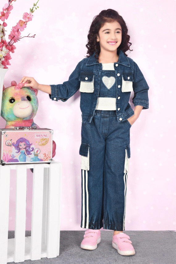 Dark Blue Trendy Denim Suit