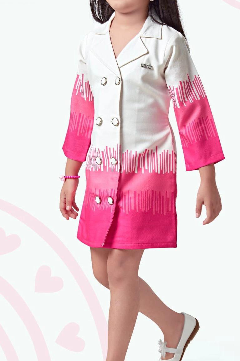 Pink Printed Blazer Dress - Image 3