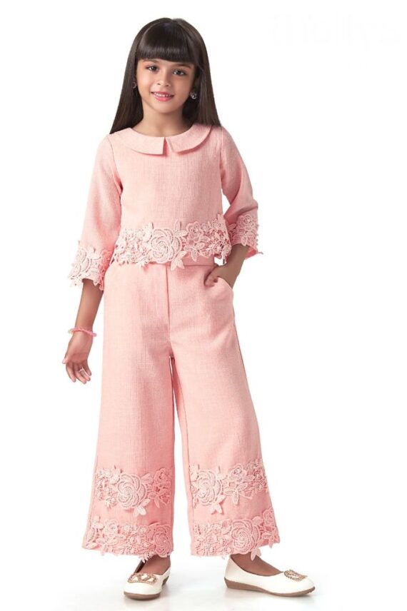 Peach Appliqué Pant Set