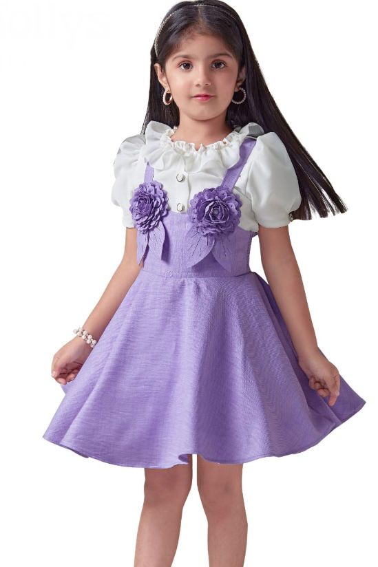 Purple Dungaree Set with White Shirt - Image 2