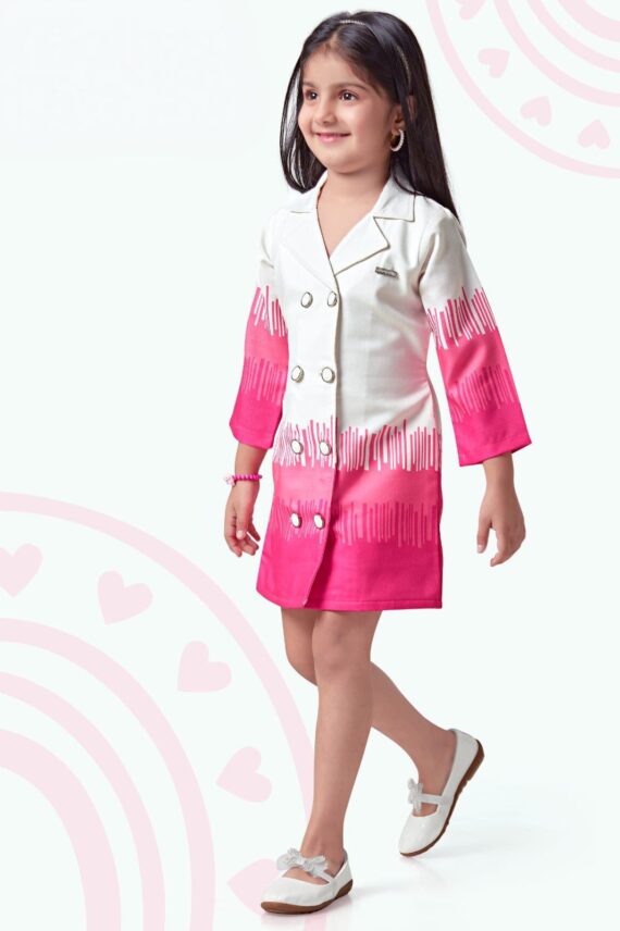 Pink Printed Blazer Dress